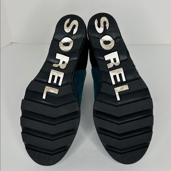Sorel Joan of Arctic Wedge II Side Zip Boots Blue Suede Womens Size US 9 EU 40 - Picture 9 of 14
